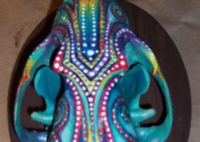 Colorful Coyote Skull