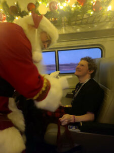 Marky with Santa on the Polar Express Ride. St Louis Missouri December 16, 2024