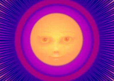 Digital happy sun face