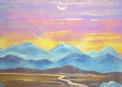 Stream through the mountains Titanium Art